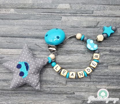 Personalisierte Schnullerkette mit Namen / Namenskette Baby